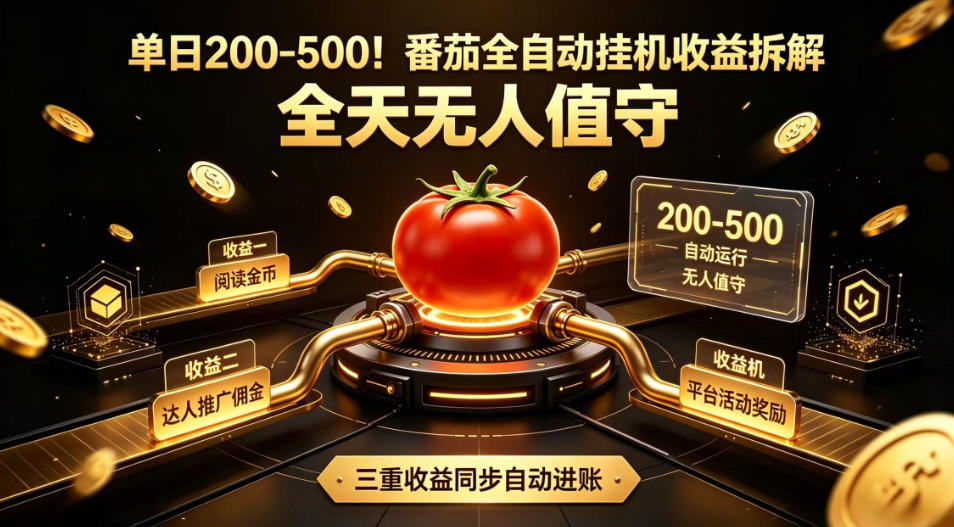 单日200-500!番茄全自动挂G收益拆解,全天无人值守,矩阵操作收益翻倍【揭秘】力繁信息站-闲云创业网-老谢轻创网-中创网-福缘网-冒泡网-资源之家-魔方项目库力繁信息站