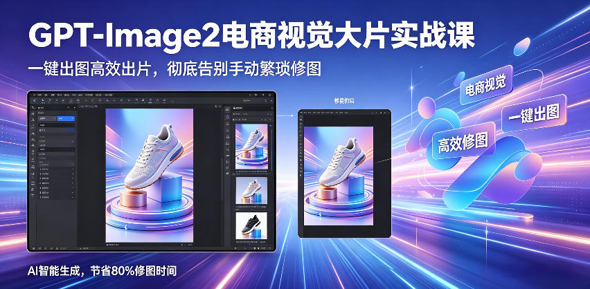 GPT-Image2电商视觉大片实战课,一键出图高效出片,彻底告别手动繁琐修图力繁信息站-闲云创业网-老谢轻创网-中创网-福缘网-冒泡网-资源之家-魔方项目库力繁信息站