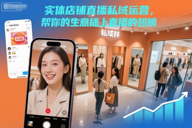 实体店铺直播私域运营，帮你的生意插上直播的翅膀力繁信息站-闲云创业网-老谢轻创网-中创网-福缘网-冒泡网-资源之家-魔方项目库力繁信息站