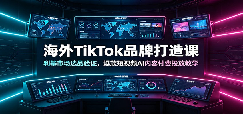海外TikTok品牌打造课:利基市场选品验证,爆款短视频AI内容付费投放教学力繁信息站-闲云创业网-老谢轻创网-中创网-福缘网-冒泡网-资源之家-魔方项目库力繁信息站