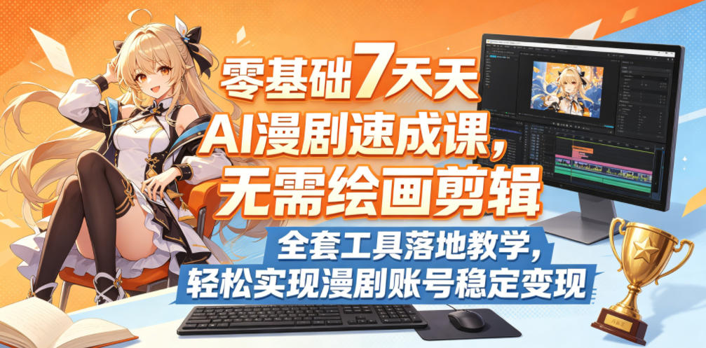 零基础7天AI漫剧速成课,无需绘画剪辑,全套工具落地教学,轻松实现漫剧账号稳定变现力繁信息站-闲云创业网-老谢轻创网-中创网-福缘网-冒泡网-资源之家-魔方项目库力繁信息站