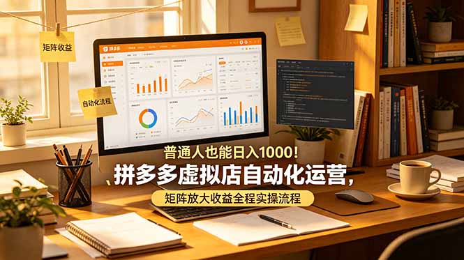 普通人也能日入 1000！拼多多虚拟店自动化运营，矩阵放大收益全程实操流程力繁信息站-闲云创业网-老谢轻创网-中创网-福缘网-冒泡网-资源之家-魔方项目库力繁信息站