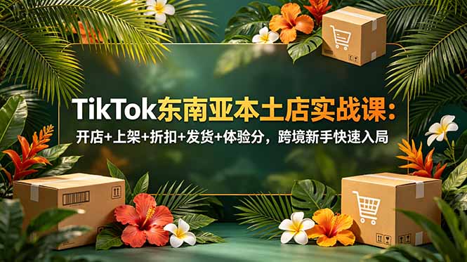 TikTok东南亚本土店实战课:开店+上架+折扣+发货+体验分,跨境新手快速入局力繁信息站-闲云创业网-老谢轻创网-中创网-福缘网-冒泡网-资源之家-魔方项目库力繁信息站