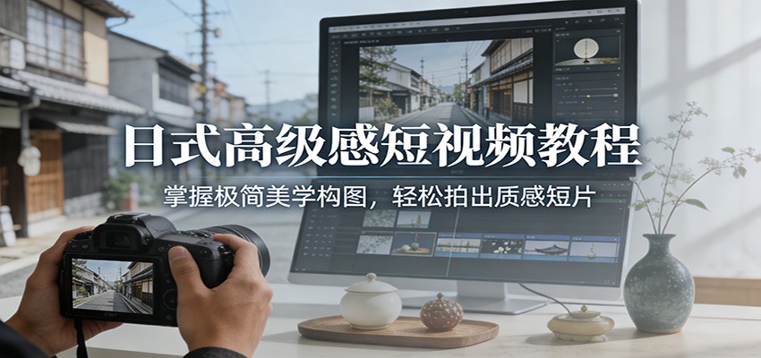 日式高级感短视频教程：掌握极简美学构图，轻松拍出质感短片力繁信息站-闲云创业网-老谢轻创网-中创网-福缘网-冒泡网-资源之家-魔方项目库力繁信息站