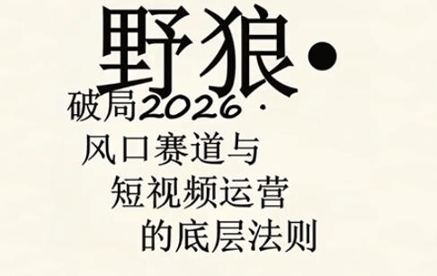 野狼团队·多平台实操运营课，覆盖AI口播、服装、好物、漫剪等热门玩法(更新4月29日)力繁信息站-闲云创业网-老谢轻创网-中创网-福缘网-冒泡网-资源之家-魔方项目库力繁信息站