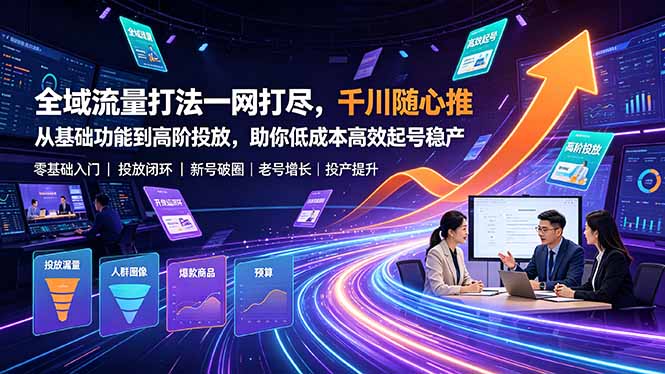 全域流量打法一网打尽,千川随心推从基础功能到高阶投放,助你低成本高效起号稳产力繁信息站-闲云创业网-老谢轻创网-中创网-福缘网-冒泡网-资源之家-魔方项目库力繁信息站