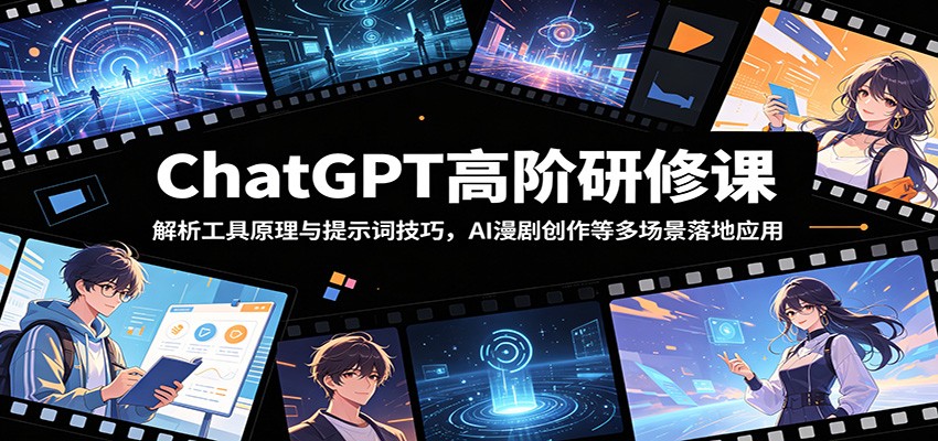 ChatGPT高阶研修课:解析工具原理与提示词技巧,AI漫剧创作等多场景落地应用力繁信息站-闲云创业网-老谢轻创网-中创网-福缘网-冒泡网-资源之家-魔方项目库力繁信息站