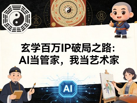 玄学百万IP破局之路：AI当管家，我当艺术家力繁信息站-闲云创业网-老谢轻创网-中创网-福缘网-冒泡网-资源之家-魔方项目库力繁信息站