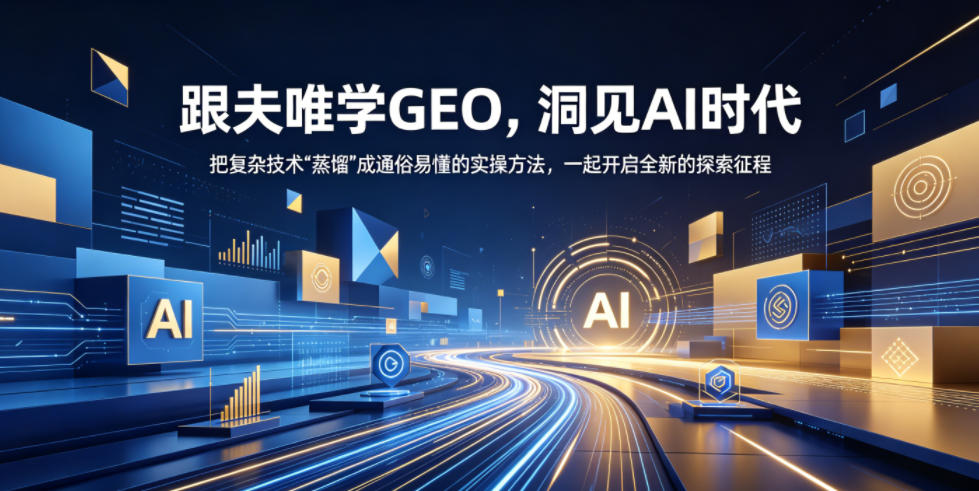 跟夫唯学GEO,洞见AI时代,把复杂技术“蒸馏”成通俗易懂的实操方法,一起开启全新的探索征程力繁信息站-闲云创业网-老谢轻创网-中创网-福缘网-冒泡网-资源之家-魔方项目库力繁信息站