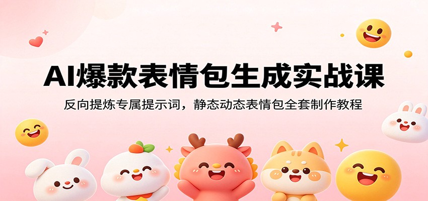 AI爆款表情包生成实战课:反向提炼专属提示词,静态动态表情包全套制作教程力繁信息站-闲云创业网-老谢轻创网-中创网-福缘网-冒泡网-资源之家-魔方项目库力繁信息站