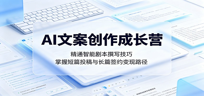 AI文案创作成长营：精通智能剧本撰写技巧，掌握短篇投稿与长篇签约变现路径力繁信息站-闲云创业网-老谢轻创网-中创网-福缘网-冒泡网-资源之家-魔方项目库力繁信息站