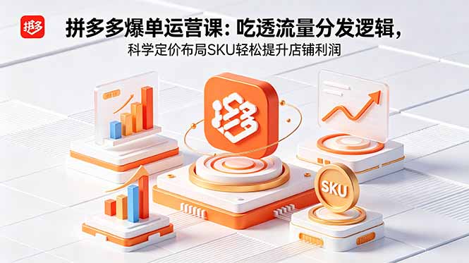 拼多多爆单运营实战课:吃透流量分发逻辑,科学定价布局SKU轻松提升店铺利润力繁信息站-闲云创业网-老谢轻创网-中创网-福缘网-冒泡网-资源之家-魔方项目库力繁信息站