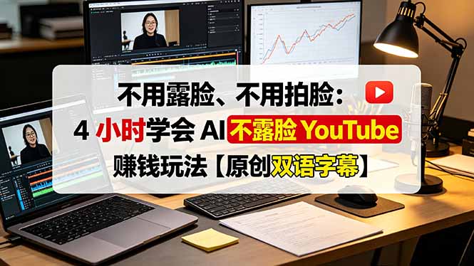 不用露脸、不用拍脸：4 小时学会 AI 不露脸 YouTube 赚钱玩法【原创双语字幕】力繁信息站-闲云创业网-老谢轻创网-中创网-福缘网-冒泡网-资源之家-魔方项目库力繁信息站