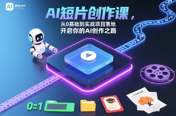 AI短片创作课，从0基础到实战项目落地，开启你的AI创作之路(更新0411)力繁信息站-闲云创业网-老谢轻创网-中创网-福缘网-冒泡网-资源之家-魔方项目库力繁信息站