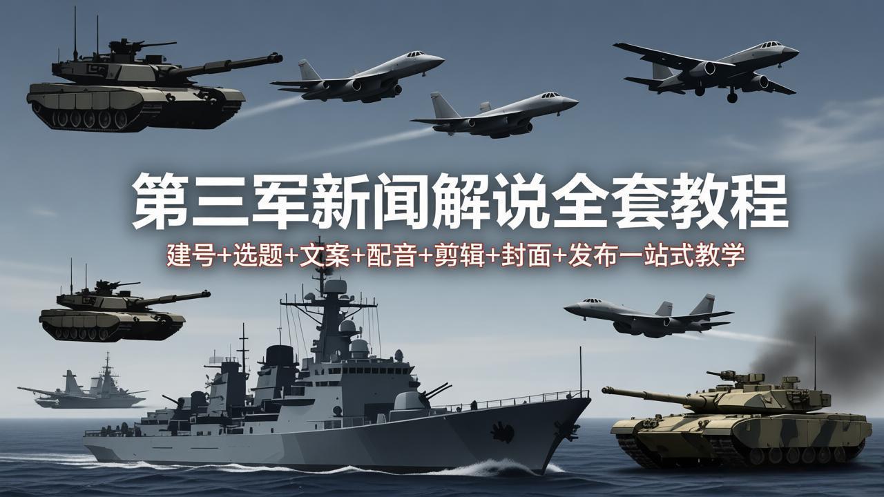 第三军迷新闻解说全套教程：建号+选题+文案+配音+剪辑+封面+发布一站式教学力繁信息站-闲云创业网-老谢轻创网-中创网-福缘网-冒泡网-资源之家-魔方项目库力繁信息站