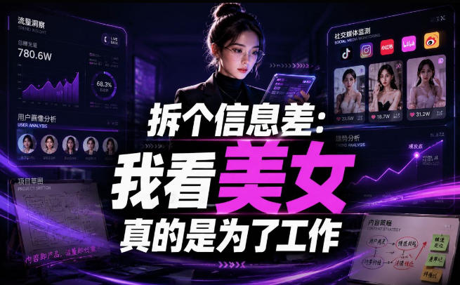 【理直气壮】我给看美女找了一个非常恰当的理由，信息差项目力繁信息站-闲云创业网-老谢轻创网-中创网-福缘网-冒泡网-资源之家-魔方项目库力繁信息站