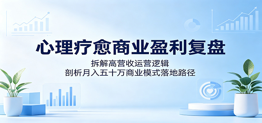 心理疗愈商业盈利复盘：拆解高营收运营逻辑，剖析月入五十万商业模式落地路径力繁信息站-闲云创业网-老谢轻创网-中创网-福缘网-冒泡网-资源之家-魔方项目库力繁信息站