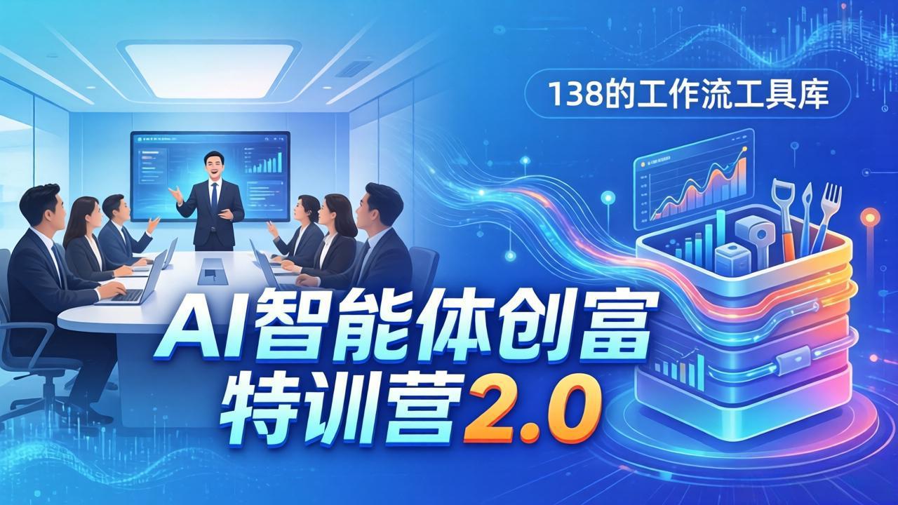 AI智能体创富训练营2.0：3天闭门直播+视频课+工具库，从0到1搭建智能体附138个工作流力繁信息站-闲云创业网-老谢轻创网-中创网-福缘网-冒泡网-资源之家-魔方项目库力繁信息站