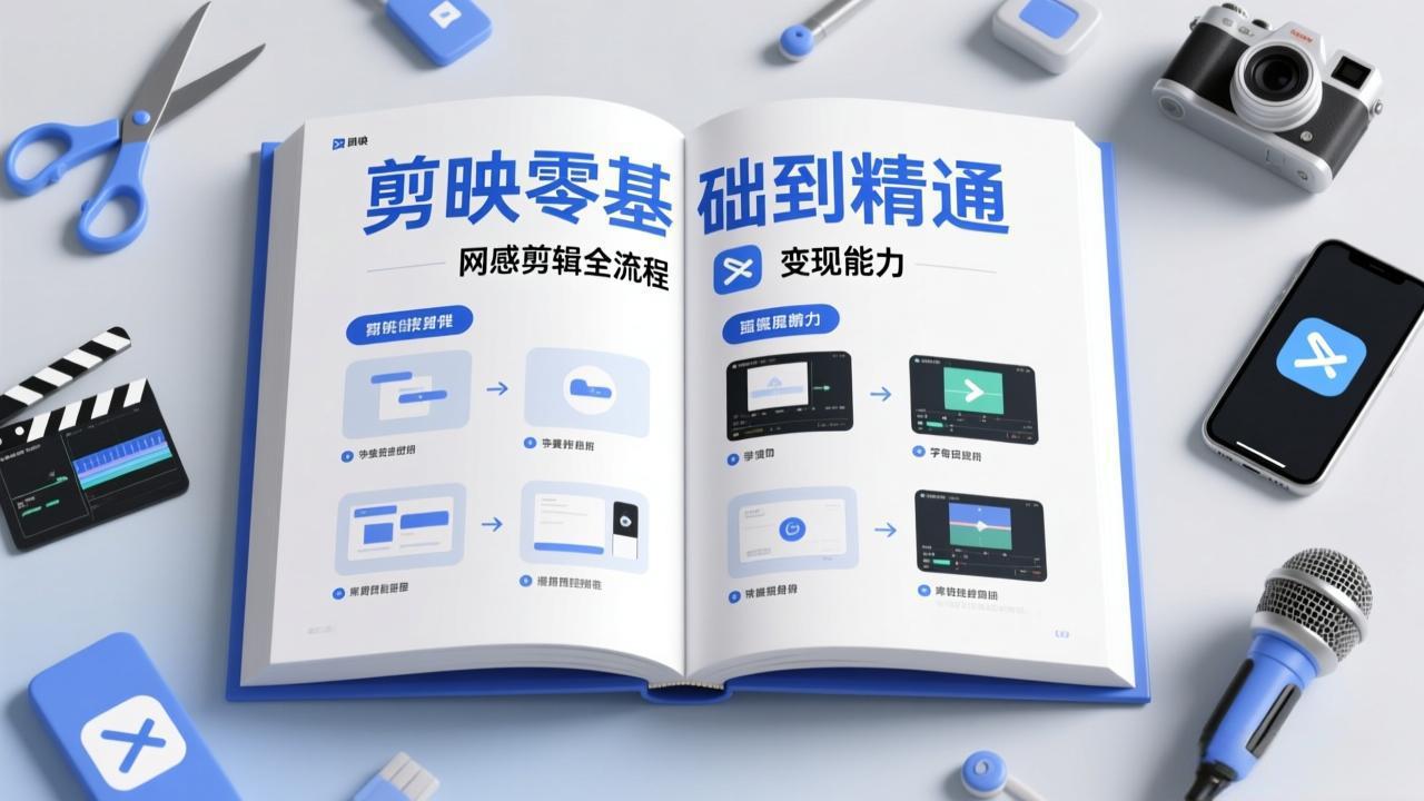 剪映零基础也能快速上手，从入门到精通掌握网感剪辑全流程，掌握能直接变现的剪辑能力力繁信息站-闲云创业网-老谢轻创网-中创网-福缘网-冒泡网-资源之家-魔方项目库力繁信息站