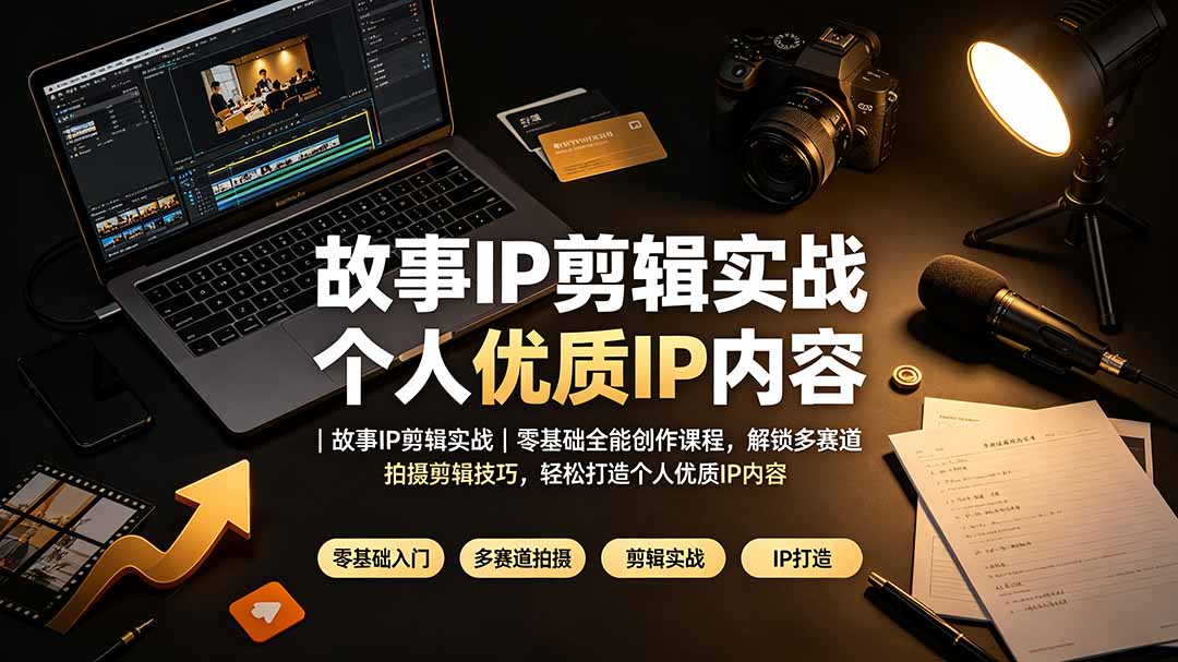 故事IP剪辑实战|零基础全能创作课程,解锁多赛道拍摄剪辑技巧,轻松打造个人优质IP内容力繁信息站-闲云创业网-老谢轻创网-中创网-福缘网-冒泡网-资源之家-魔方项目库力繁信息站