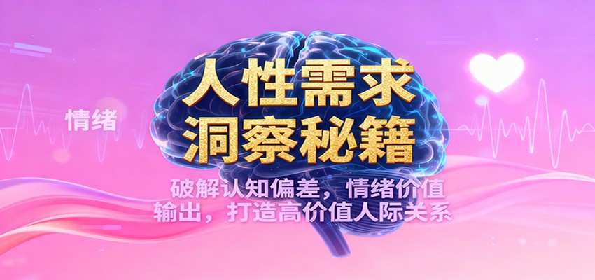 人性需求洞察秘籍,破解认知偏差,情绪价值输出,打造高价值人际关系力繁信息站-闲云创业网-老谢轻创网-中创网-福缘网-冒泡网-资源之家-魔方项目库力繁信息站