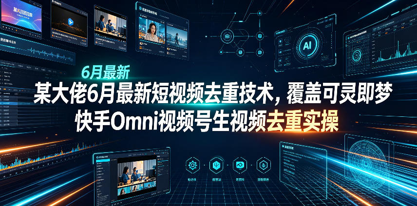 某大佬6月最新短视频去重技术，覆盖可灵即梦快手Omni视频号生视频去重实操力繁信息站-闲云创业网-老谢轻创网-中创网-福缘网-冒泡网-资源之家-魔方项目库力繁信息站