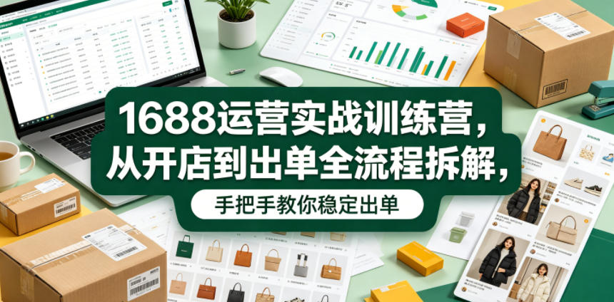 1688运营实战训练营,从开店到出单全流程拆解,手把手教你稳定出单(更新0620)力繁信息站-闲云创业网-老谢轻创网-中创网-福缘网-冒泡网-资源之家-魔方项目库力繁信息站