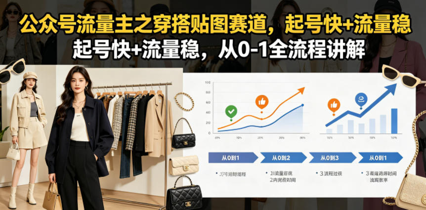 公众号流量主之穿搭贴图赛道,起号快+流量稳,从0-1全流程讲解力繁信息站-闲云创业网-老谢轻创网-中创网-福缘网-冒泡网-资源之家-魔方项目库力繁信息站
