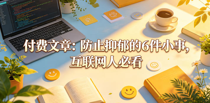 付费文章:防止抑郁的6件小事,互联网人必看!力繁信息站-闲云创业网-老谢轻创网-中创网-福缘网-冒泡网-资源之家-魔方项目库力繁信息站