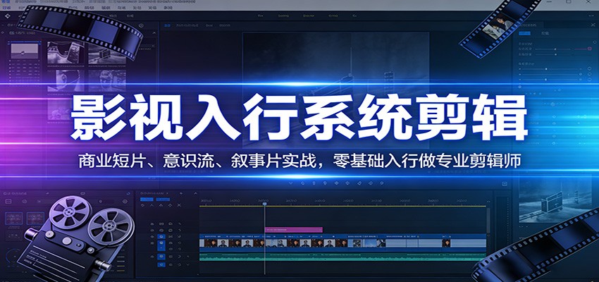 影视系统剪辑，商业短片、意识流、叙事片实战，零基础入行做专业剪辑师力繁信息站-闲云创业网-老谢轻创网-中创网-福缘网-冒泡网-资源之家-魔方项目库力繁信息站