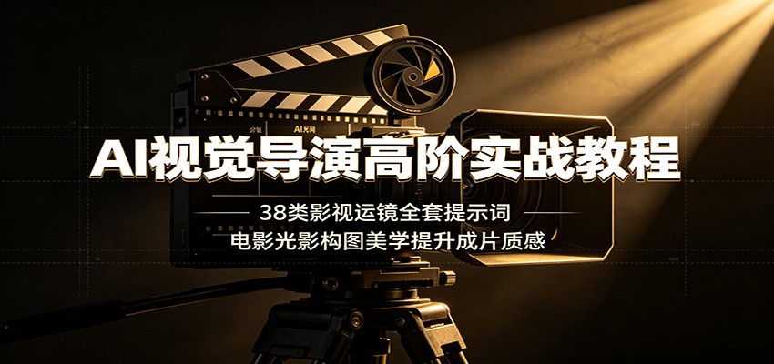 AI视觉导演高阶实战教程：38类影视运镜全套提示词，电影光影构图美学提升成片质感力繁信息站-闲云创业网-老谢轻创网-中创网-福缘网-冒泡网-资源之家-魔方项目库力繁信息站