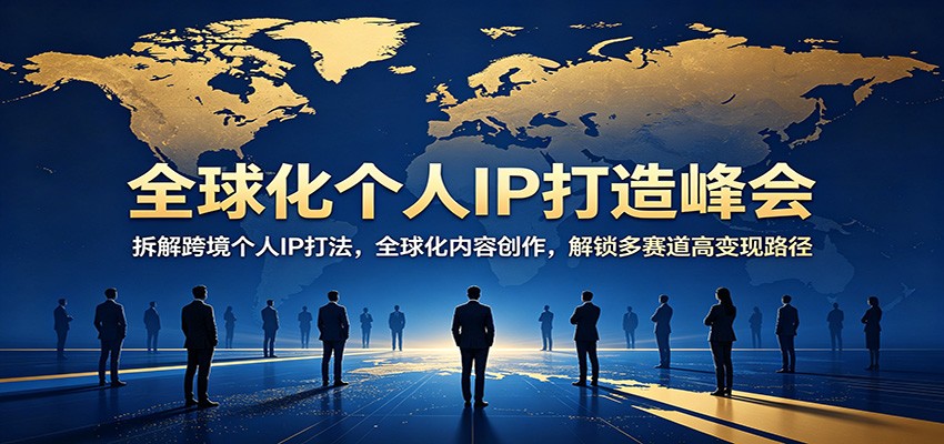 全球化个人IP打造峰会：拆解跨境个人IP打法，全球化内容创作，解锁多赛道高变现路径力繁信息站-闲云创业网-老谢轻创网-中创网-福缘网-冒泡网-资源之家-魔方项目库力繁信息站