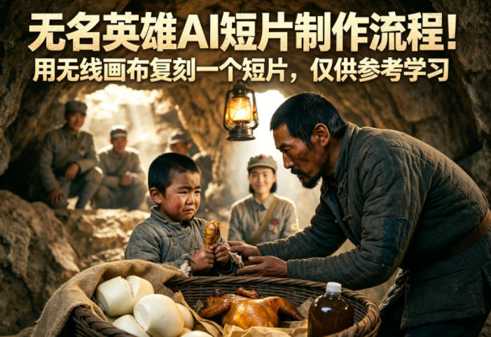 无名英雄AI短片制作流程!用无线画布复刻一个短片,仅供参考学习力繁信息站-闲云创业网-老谢轻创网-中创网-福缘网-冒泡网-资源之家-魔方项目库力繁信息站