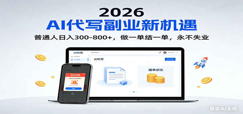 2026 副业首选！AI 代写日入 300-800，普通人0门槛，做一单结一单！力繁信息站-闲云创业网-老谢轻创网-中创网-福缘网-冒泡网-资源之家-魔方项目库力繁信息站