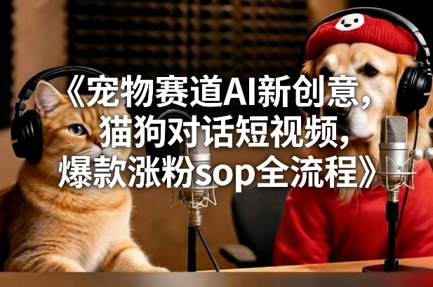 宠物赛道AI新创意，猫狗对话短视频，爆款涨粉sop全流程力繁信息站-闲云创业网-老谢轻创网-中创网-福缘网-冒泡网-资源之家-魔方项目库力繁信息站