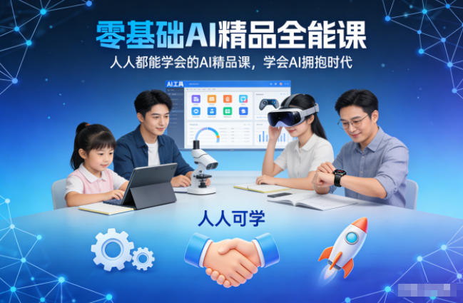 零基础AI精品全能课，人人都能学会的AI精品课，学会AI拥抱时代力繁信息站-闲云创业网-老谢轻创网-中创网-福缘网-冒泡网-资源之家-魔方项目库力繁信息站