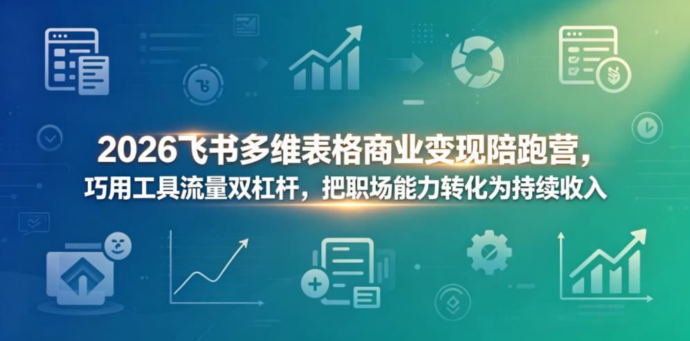2026飞书多维表格商业变现陪跑营,巧用工具流量双杠杆,把职场能力转化为持续收入力繁信息站-闲云创业网-老谢轻创网-中创网-福缘网-冒泡网-资源之家-魔方项目库力繁信息站