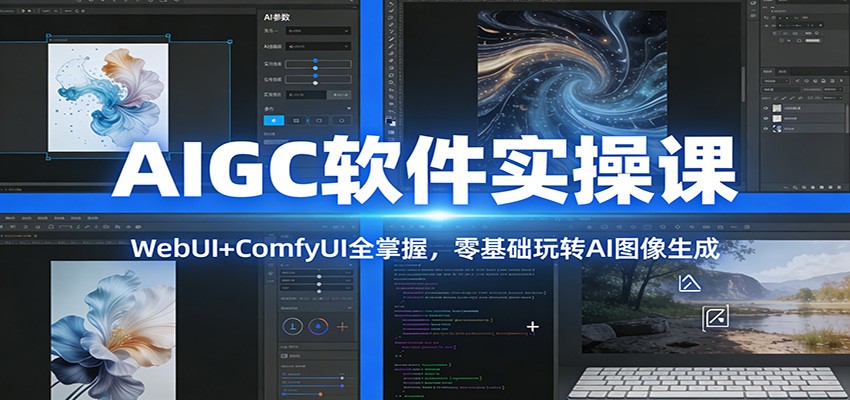 AIGC软件实操课：WebUI+ComfyUI全掌握，零基础玩转AI图像生成力繁信息站-闲云创业网-老谢轻创网-中创网-福缘网-冒泡网-资源之家-魔方项目库力繁信息站