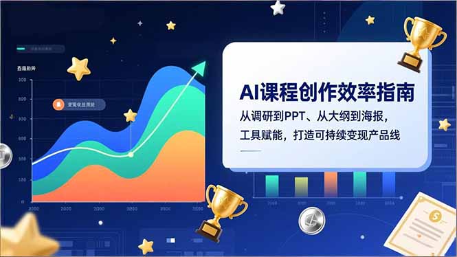 AI课程创作效率指南，从调研到PPT、从大纲到海报，工具赋能，打造可持续变现产品线力繁信息站-闲云创业网-老谢轻创网-中创网-福缘网-冒泡网-资源之家-魔方项目库力繁信息站