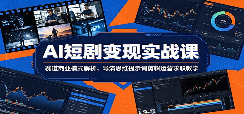 AI短剧变现实战课：赛道商业模式解析，导演思维提示词剪辑运营求职教学力繁信息站-闲云创业网-老谢轻创网-中创网-福缘网-冒泡网-资源之家-魔方项目库力繁信息站