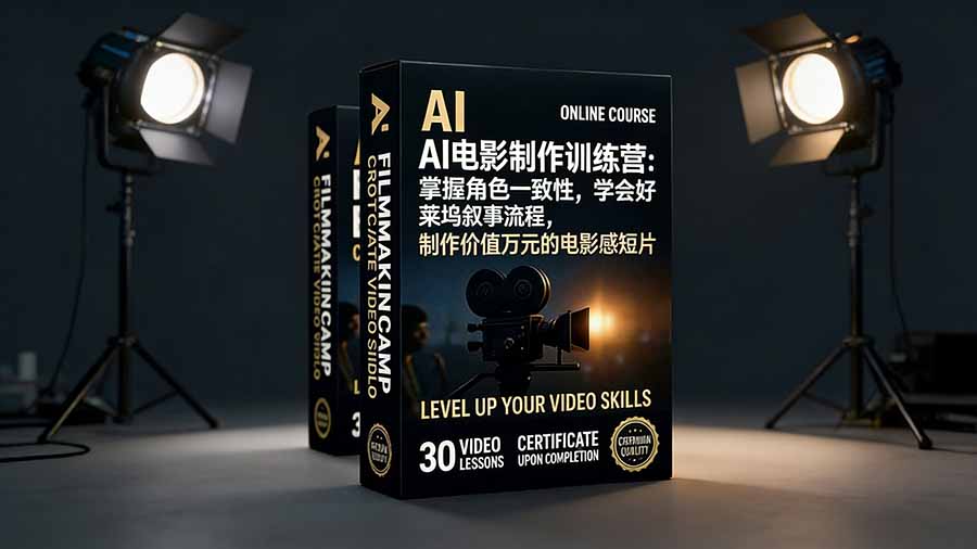 AI电影制作训练营：掌握角色一致性，学会好莱坞叙事流程，制作价值万元的电影感短片力繁信息站-闲云创业网-老谢轻创网-中创网-福缘网-冒泡网-资源之家-魔方项目库力繁信息站
