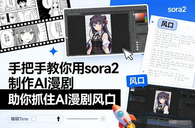手把手教你用sora2制作AI漫剧，助你抓住AI漫剧风口力繁信息站-闲云创业网-老谢轻创网-中创网-福缘网-冒泡网-资源之家-魔方项目库力繁信息站