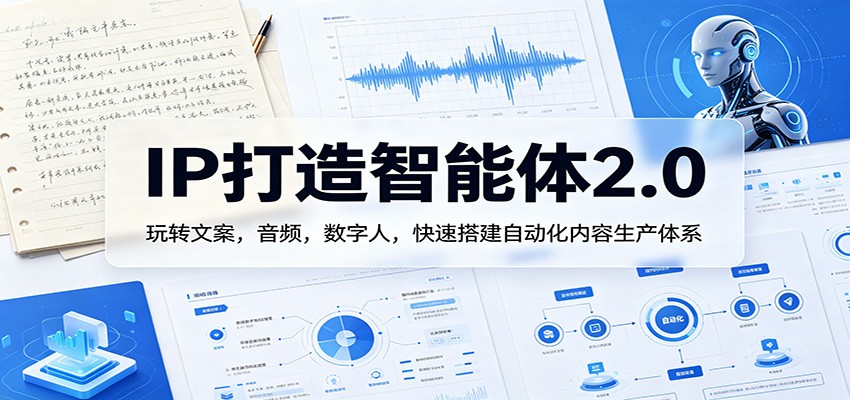IP打造智能体2.0：玩转文案，音频，数字人，快速搭建自动化内容生产体系力繁信息站-闲云创业网-老谢轻创网-中创网-福缘网-冒泡网-资源之家-魔方项目库力繁信息站