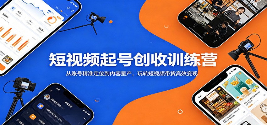 短视频起号创收训练营:从账号精准定位到内容量产,玩转短视频带货高效变现力繁信息站-闲云创业网-老谢轻创网-中创网-福缘网-冒泡网-资源之家-魔方项目库力繁信息站