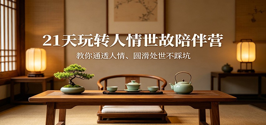 21天玩转人情世故陪伴营:教你通透人情、圆滑处世不踩坑力繁信息站-闲云创业网-老谢轻创网-中创网-福缘网-冒泡网-资源之家-魔方项目库力繁信息站