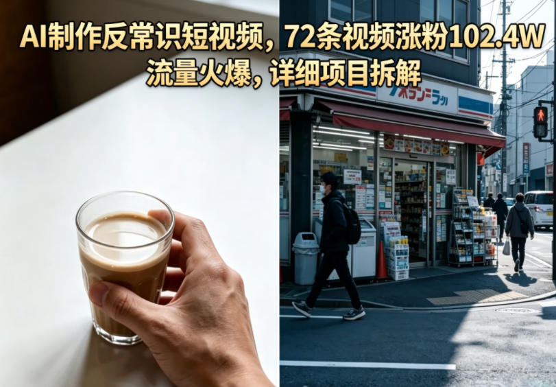 AI制作反常识短视频,72条视频涨粉102.4W,流量火爆,详细项目拆解力繁信息站-闲云创业网-老谢轻创网-中创网-福缘网-冒泡网-资源之家-魔方项目库力繁信息站
