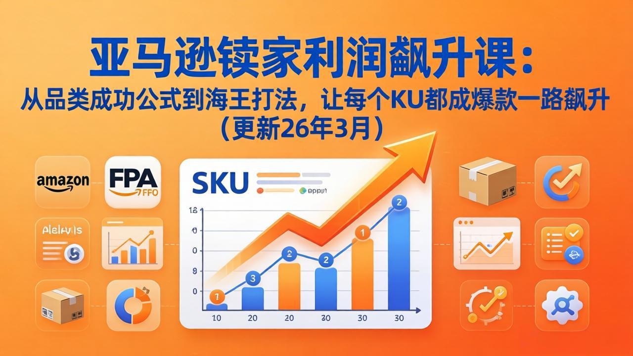 亚马逊卖家利润飙升课：从品类成功公式到海王打法，让每个SKU都成爆款一路飙升(更新26年3月力繁信息站-闲云创业网-老谢轻创网-中创网-福缘网-冒泡网-资源之家-魔方项目库力繁信息站