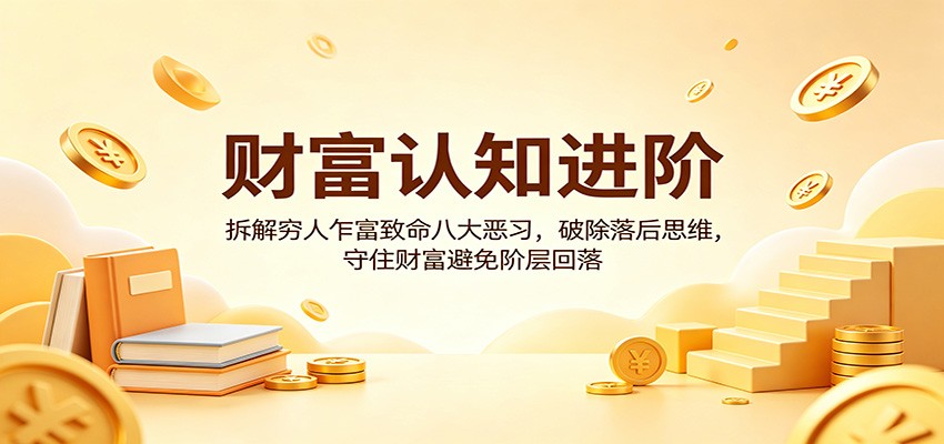 财富认知进阶：拆解穷人乍富致命八大恶习，破除落后思维，守住财富避免阶层回落力繁信息站-闲云创业网-老谢轻创网-中创网-福缘网-冒泡网-资源之家-魔方项目库力繁信息站