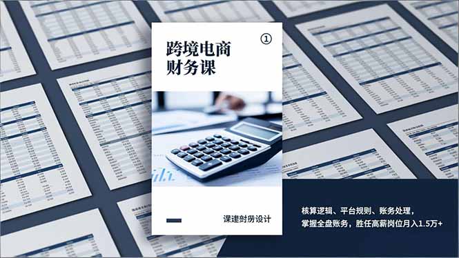 跨境电商财务课，核算逻辑、平台规则、账务处理，掌握全盘账务，胜任高薪岗位月入1.5万+力繁信息站-闲云创业网-老谢轻创网-中创网-福缘网-冒泡网-资源之家-魔方项目库力繁信息站