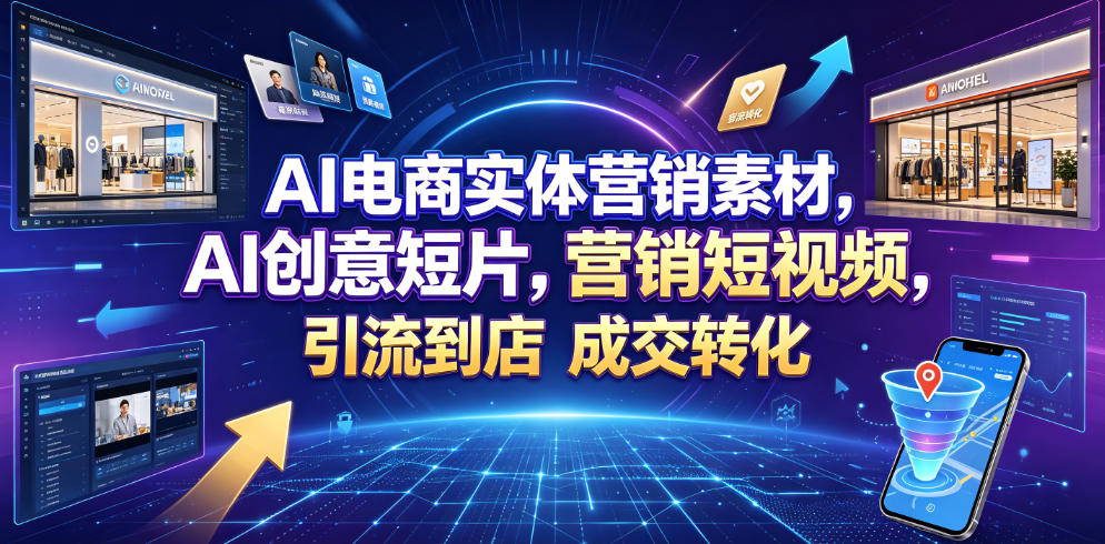 AI电商实体营销素材，AI创意短片，高效打造营销短视频，轻松引流到店，稳定提升门店客流与成交转化力繁信息站-闲云创业网-老谢轻创网-中创网-福缘网-冒泡网-资源之家-魔方项目库力繁信息站